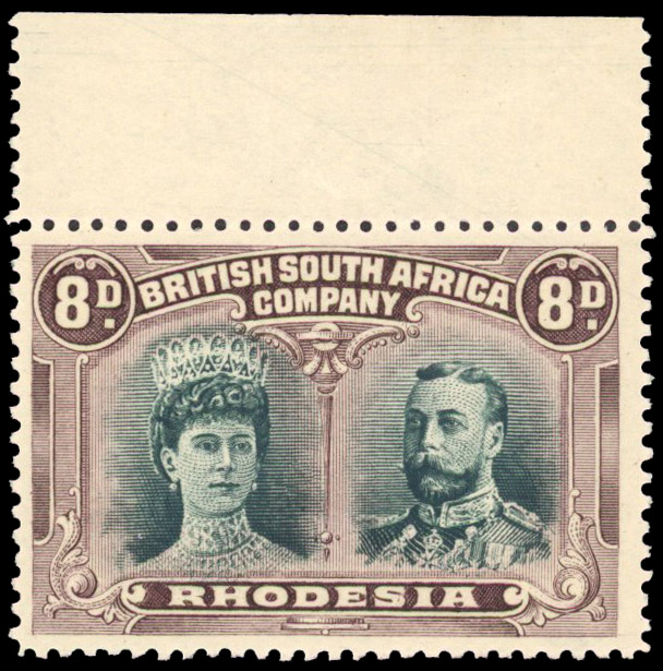 SG 148 8d greenish black and purple, #2 gash in ear mint