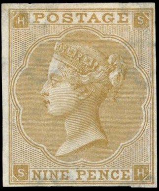 GB SG 88 1862 9d bistre imprimatur