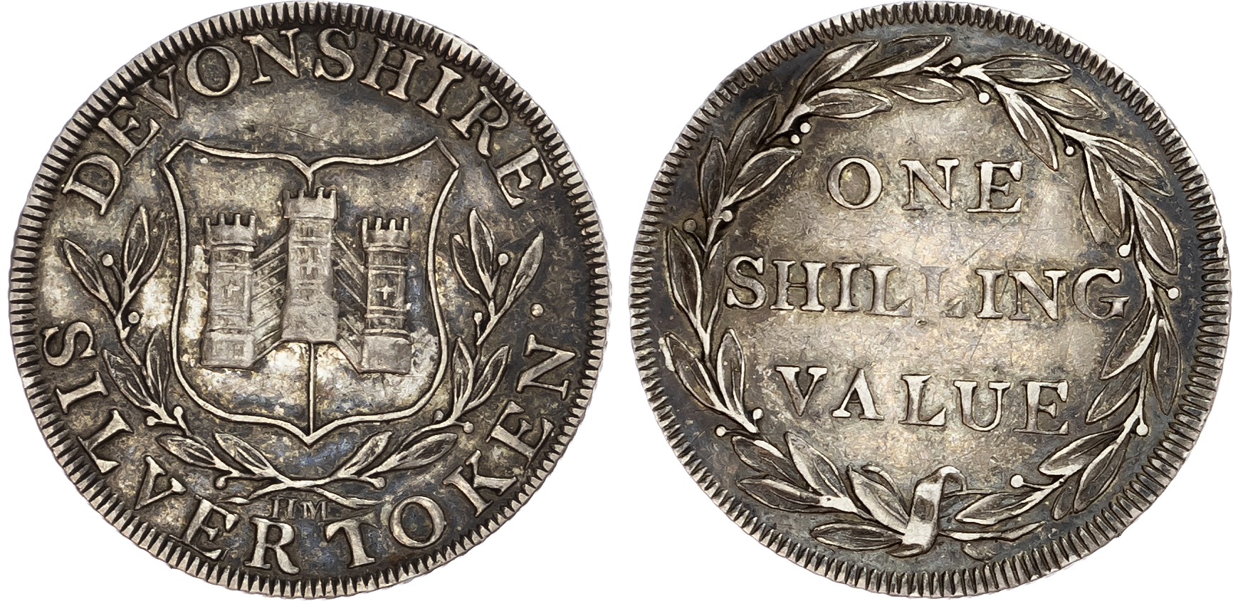 Devonshire, County. Silver shillings (2) (D. 1; D. 5). 