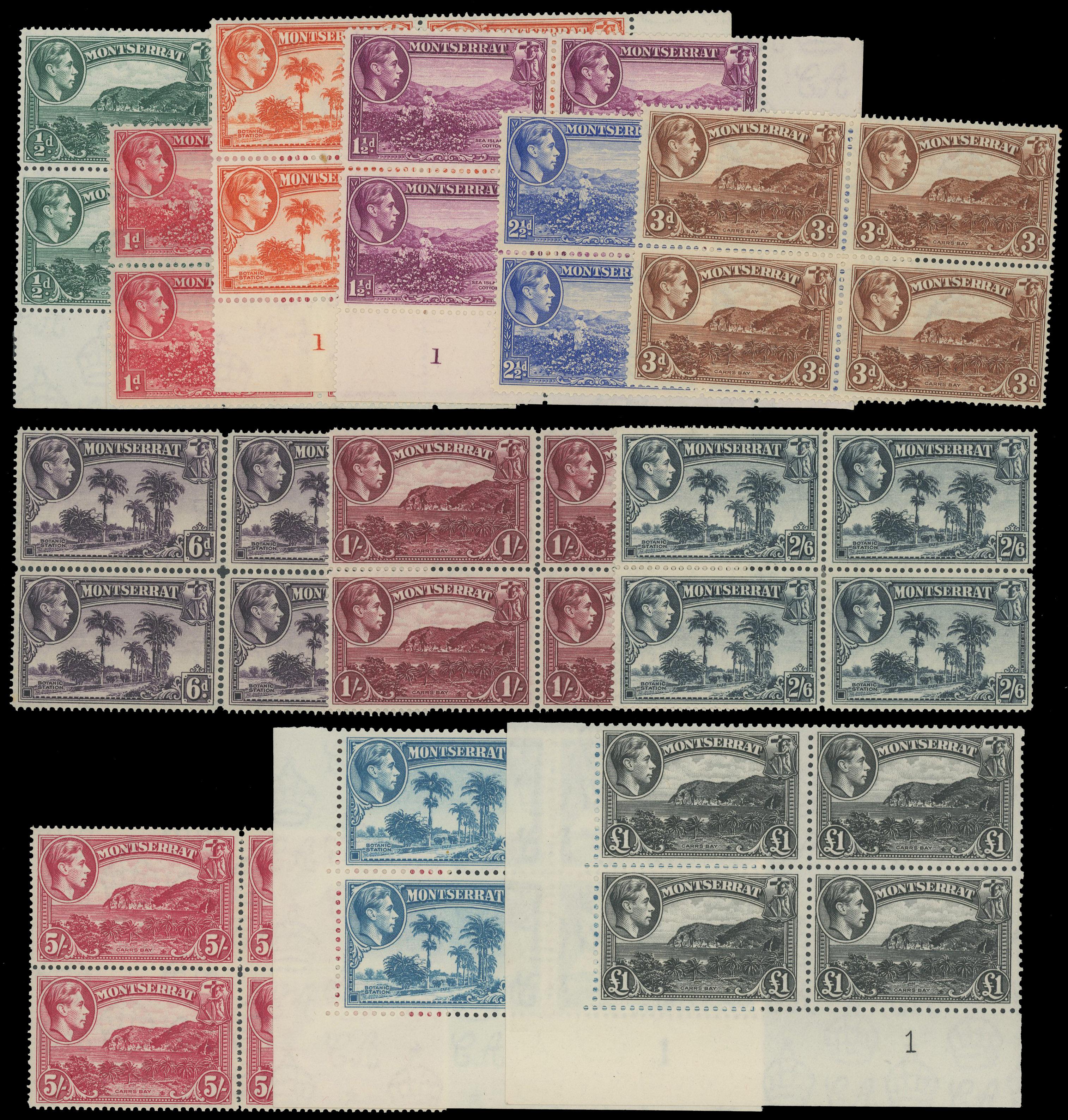 Montserrat SG 101a-112 blocks mint