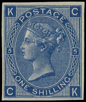 COLOUR TRIAL: 1867 1s Plate 5 (CK),...