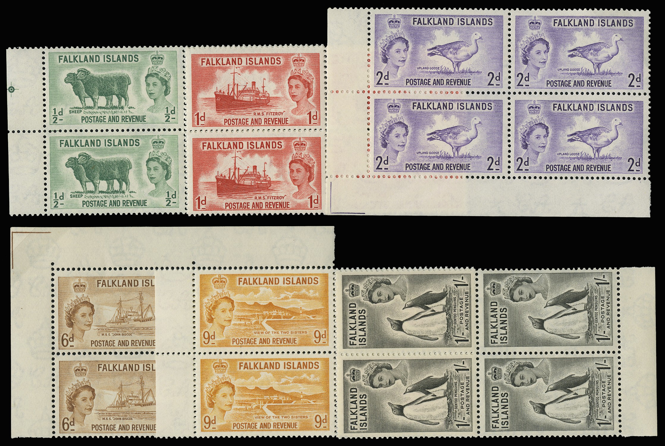 1955-7 set of six with the Queen's portrait...