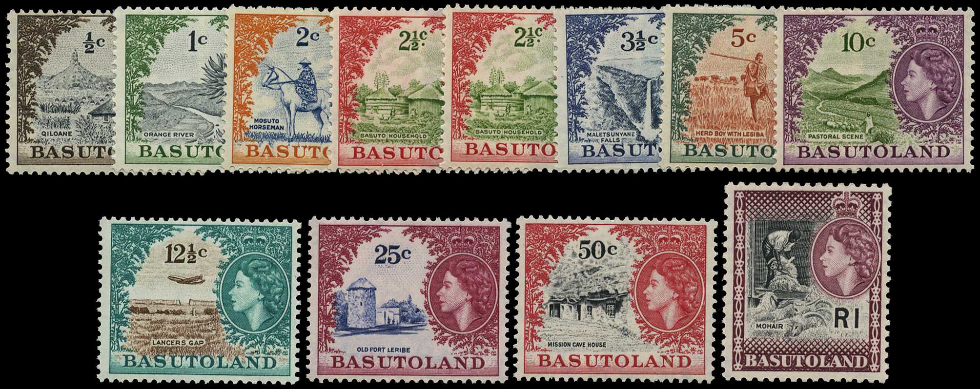 1961-3 set of eleven plus 2½ct shade,...