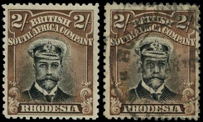 1913-7 2/- Head Die II, perf 14. Mint and...