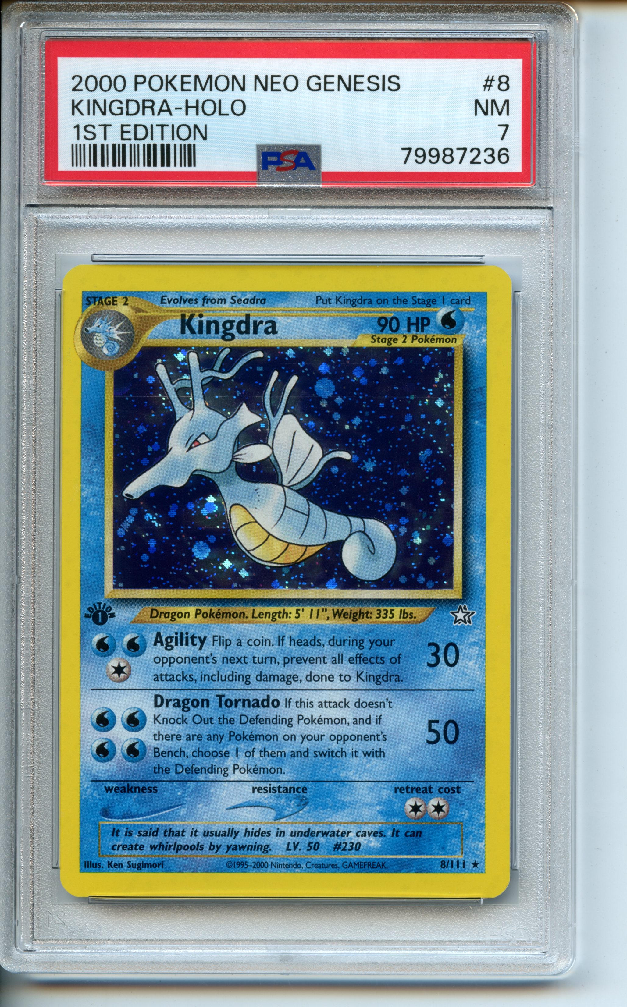 Pokemon TCG  - Kingdra HOLO - 1st Edition Neo Genesis  - PSA 7