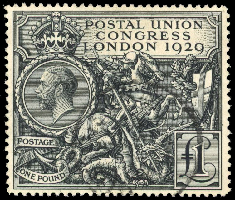 GB 1929 PUC £1 black used 