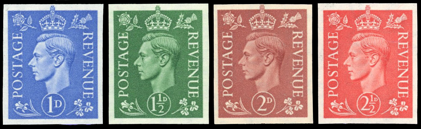 GB SG504/a-7a 1951 1d - 2½d watermark sideways imprimaturs