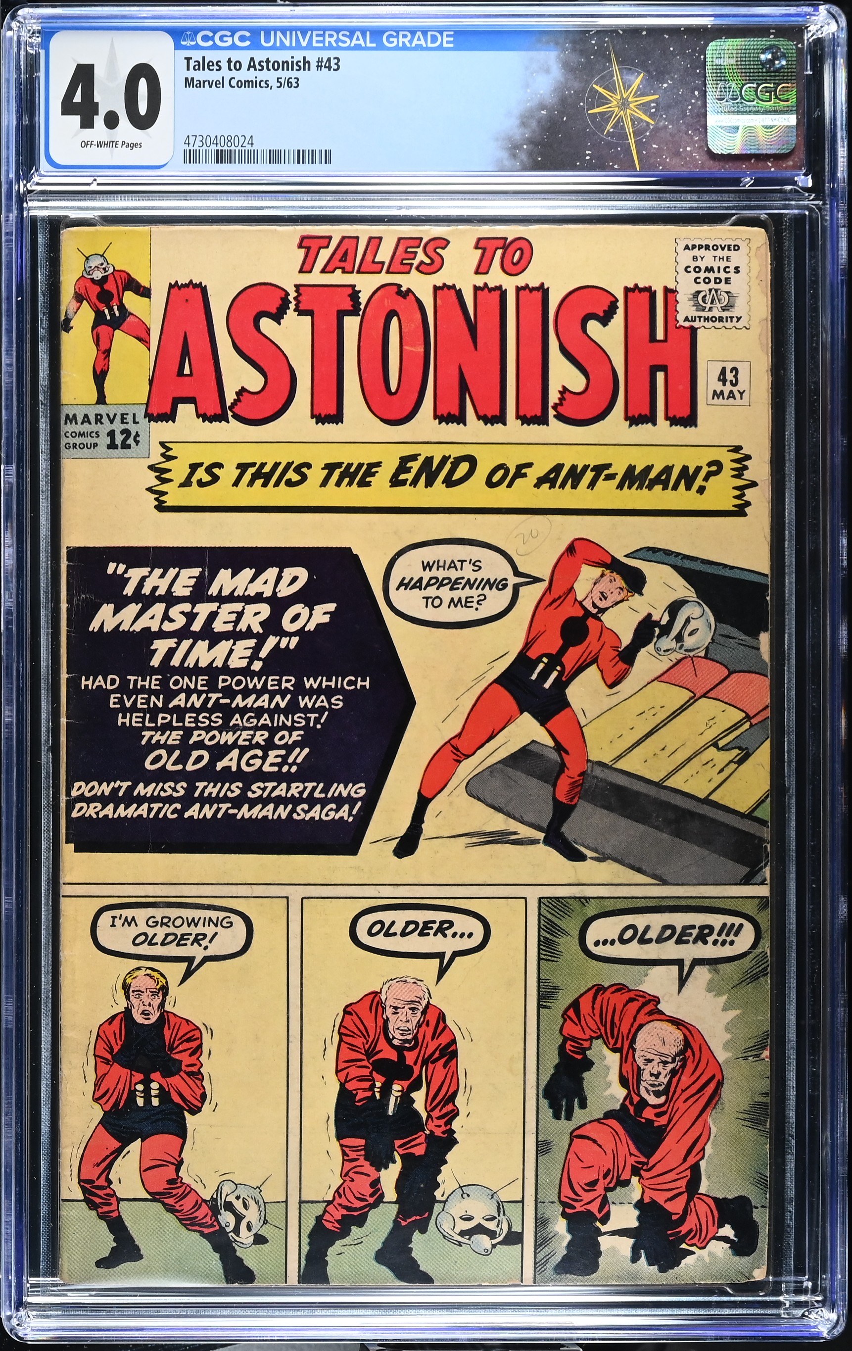 Tales to Astonish #43 CGC 4.0 1st "Marvel Comics Group" Logo & Jack Kirby Cover (Marvel Comics, 1963) Off-White Pages