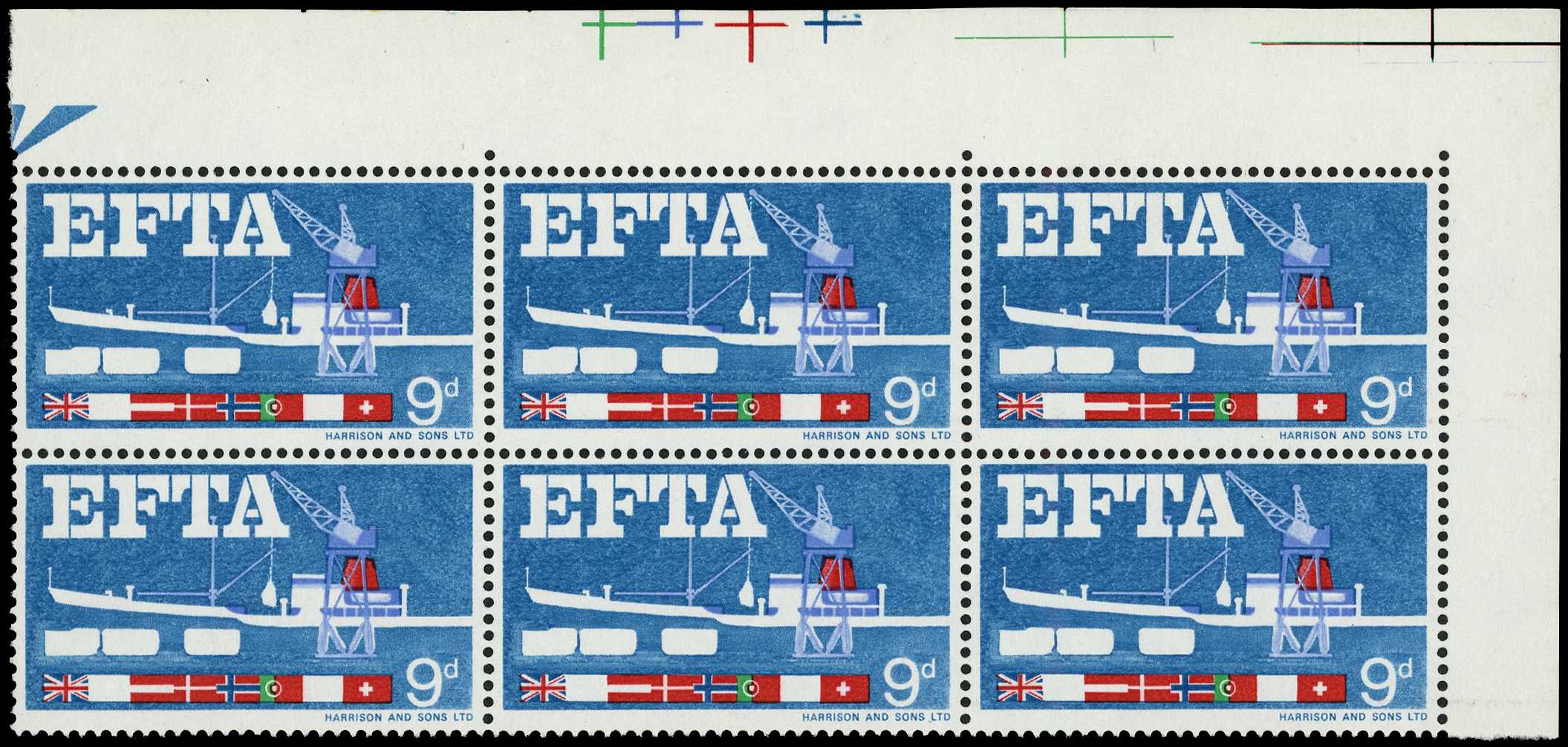 1967 E.F.T.A. 9d Sea Freight, top right...