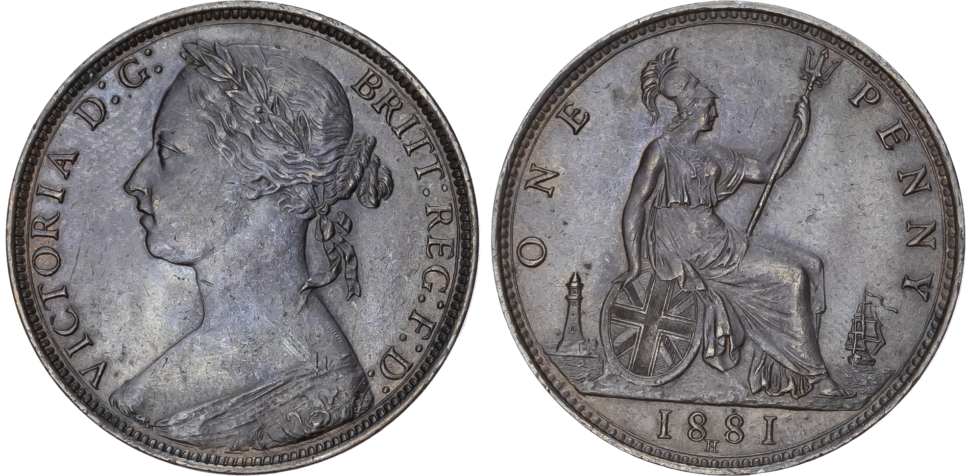 Victoria (1837-1901), Bronze Penny, 1881 H