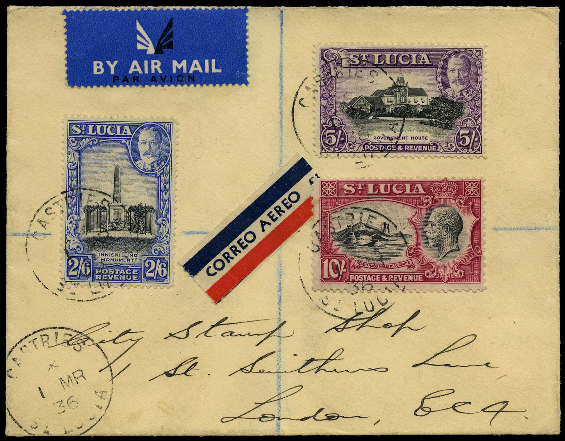 POSTAL HISTORY: 1936 cover addressed to...