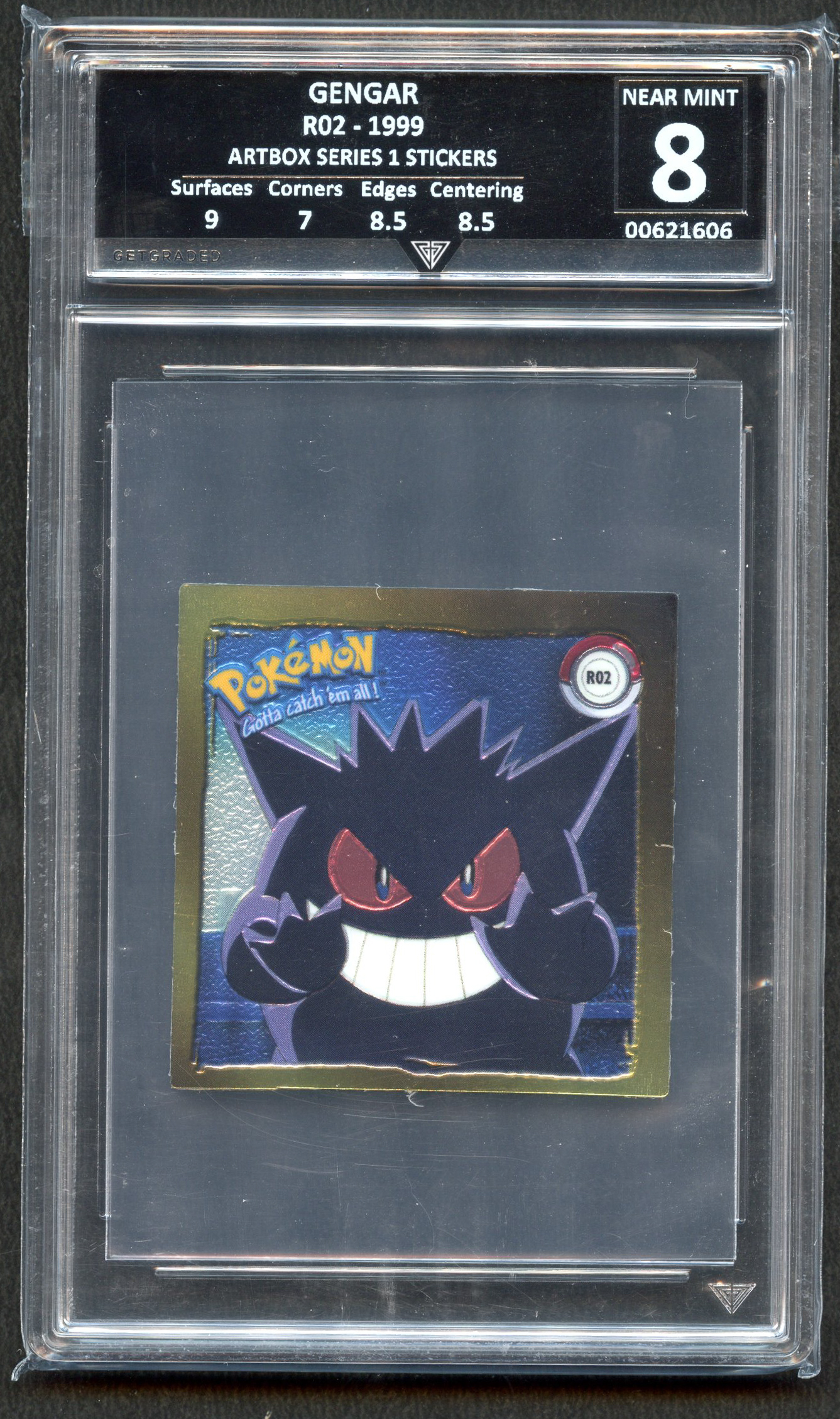 Get Graded 8 Gengar R02 Artbox Series 1 Stickers 1999