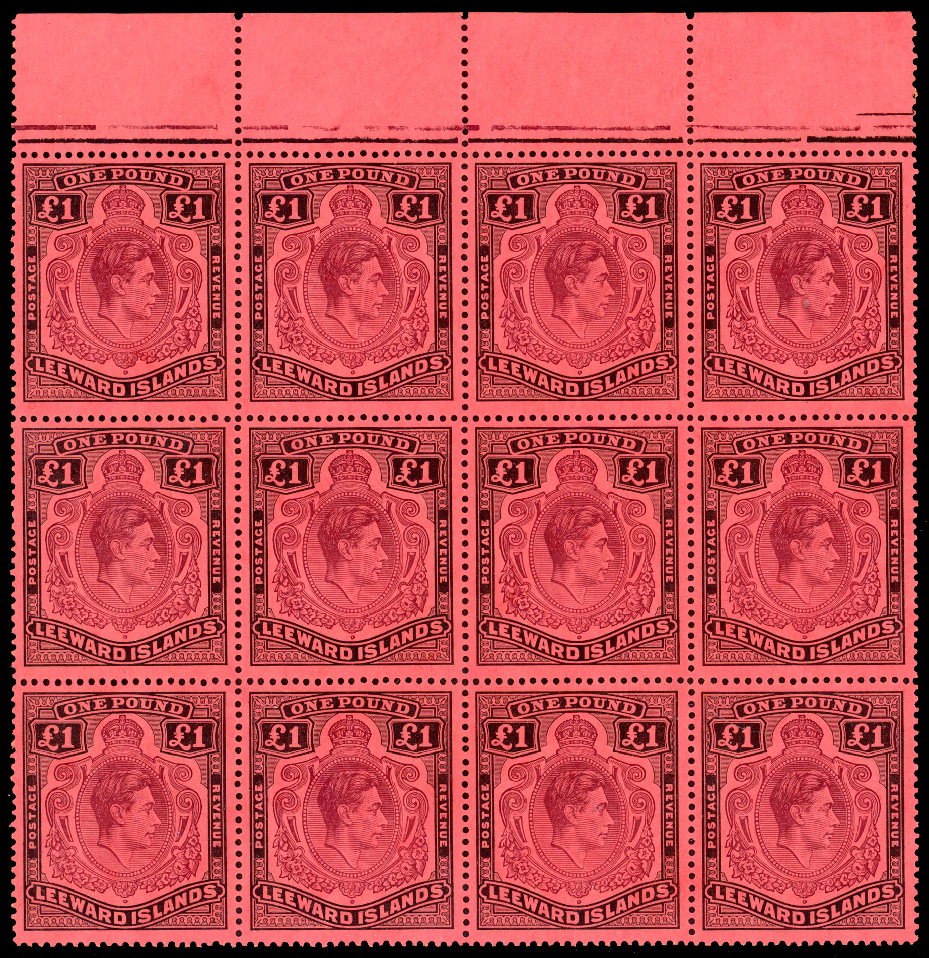 Leeward Islands SG 114af block mint