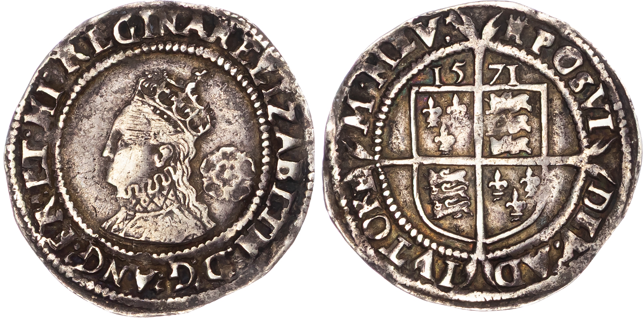 Elizabeth I (1558-1601), Third Issue, AR Sixpence, 1571, intermediate bust 4B, mm. castle.