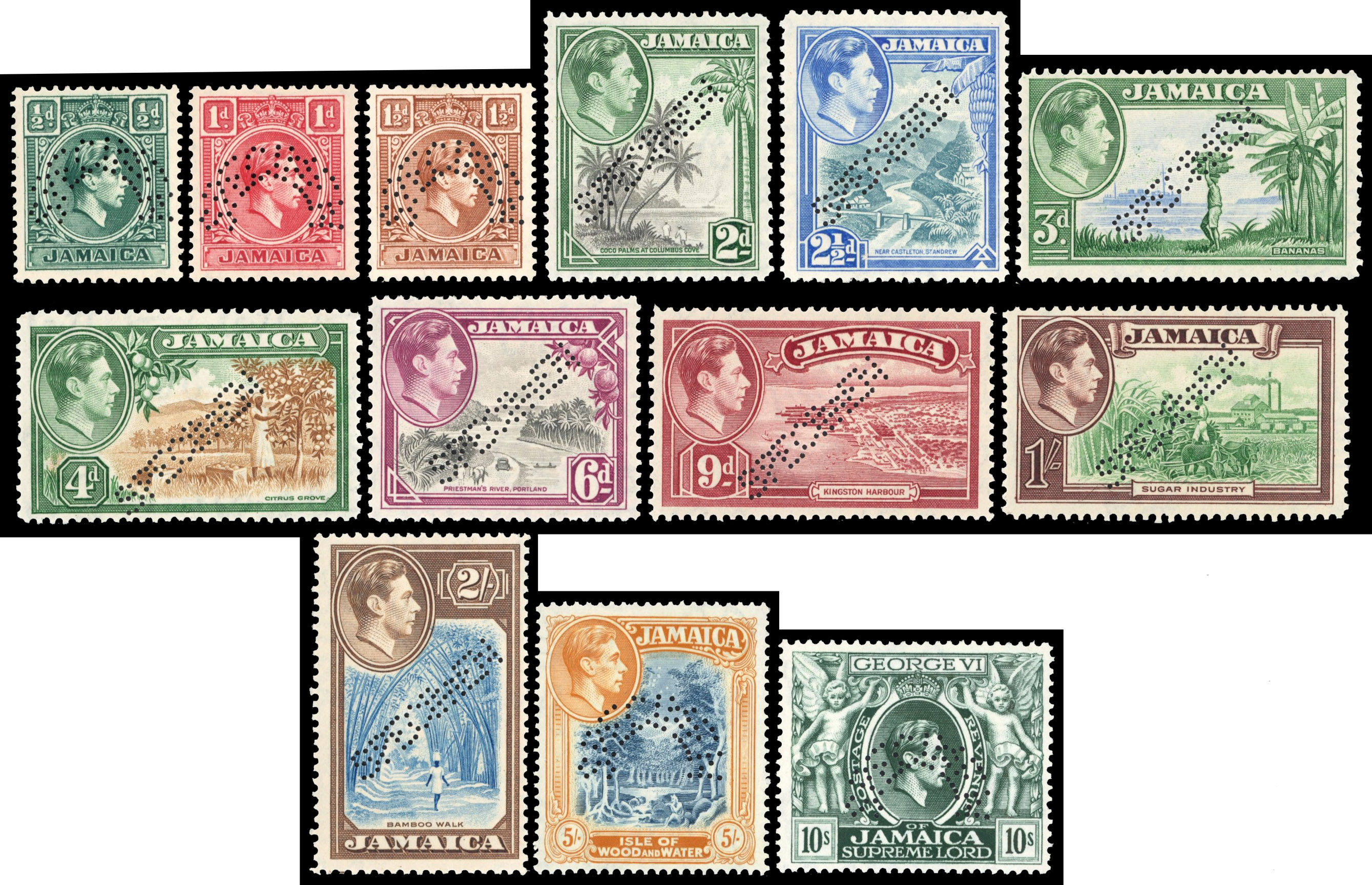 Jamaica SG 121s-133s Specimen set