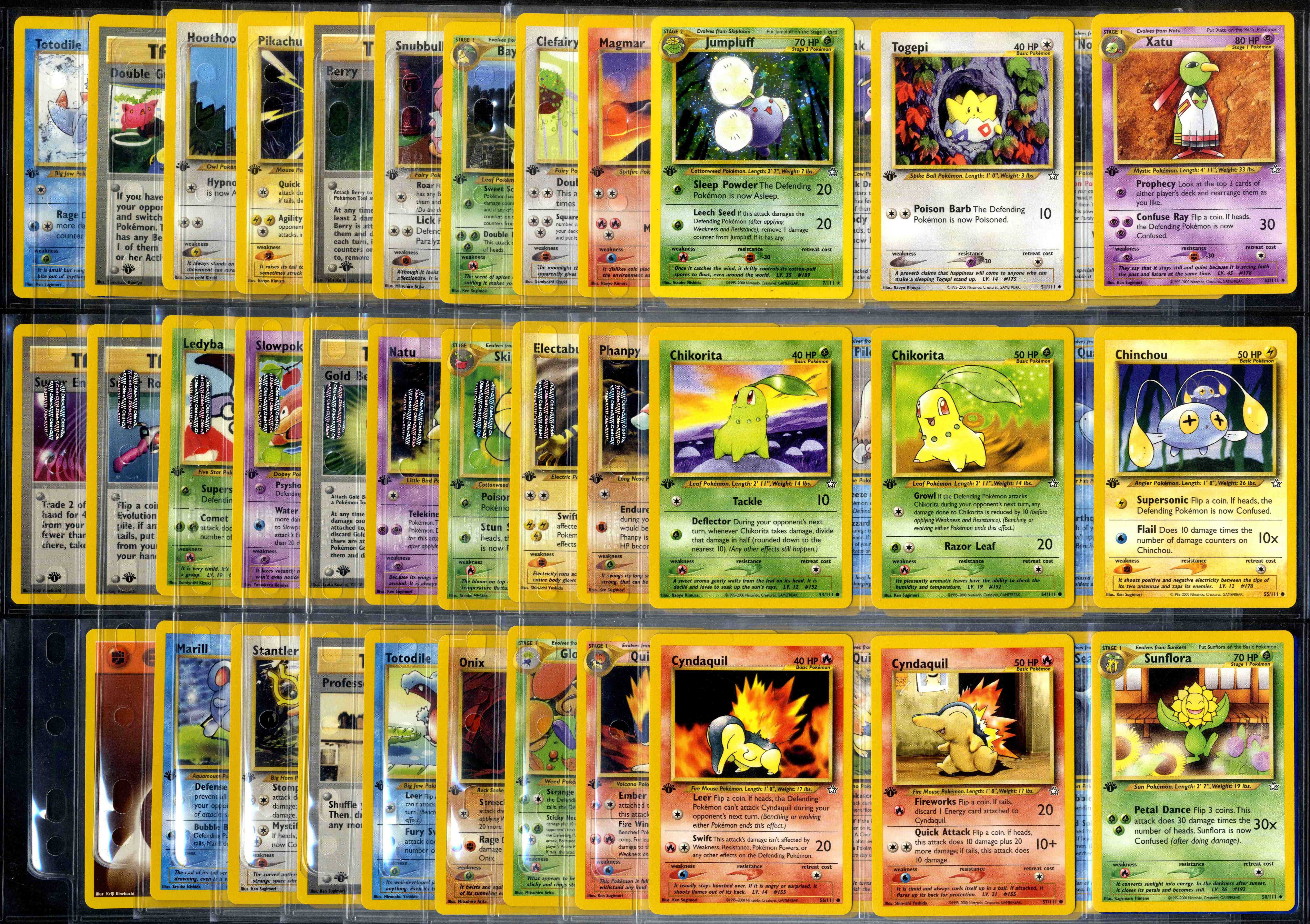 Neo Genesis 1st Edition - Partially Complete Set + Duplicates - 93 Cards