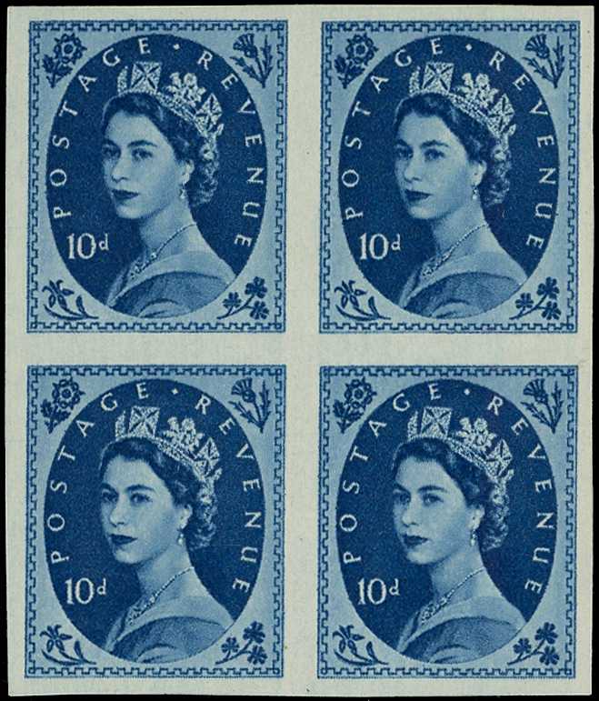 1955 10d Prussian blue (wmk St Edwards...