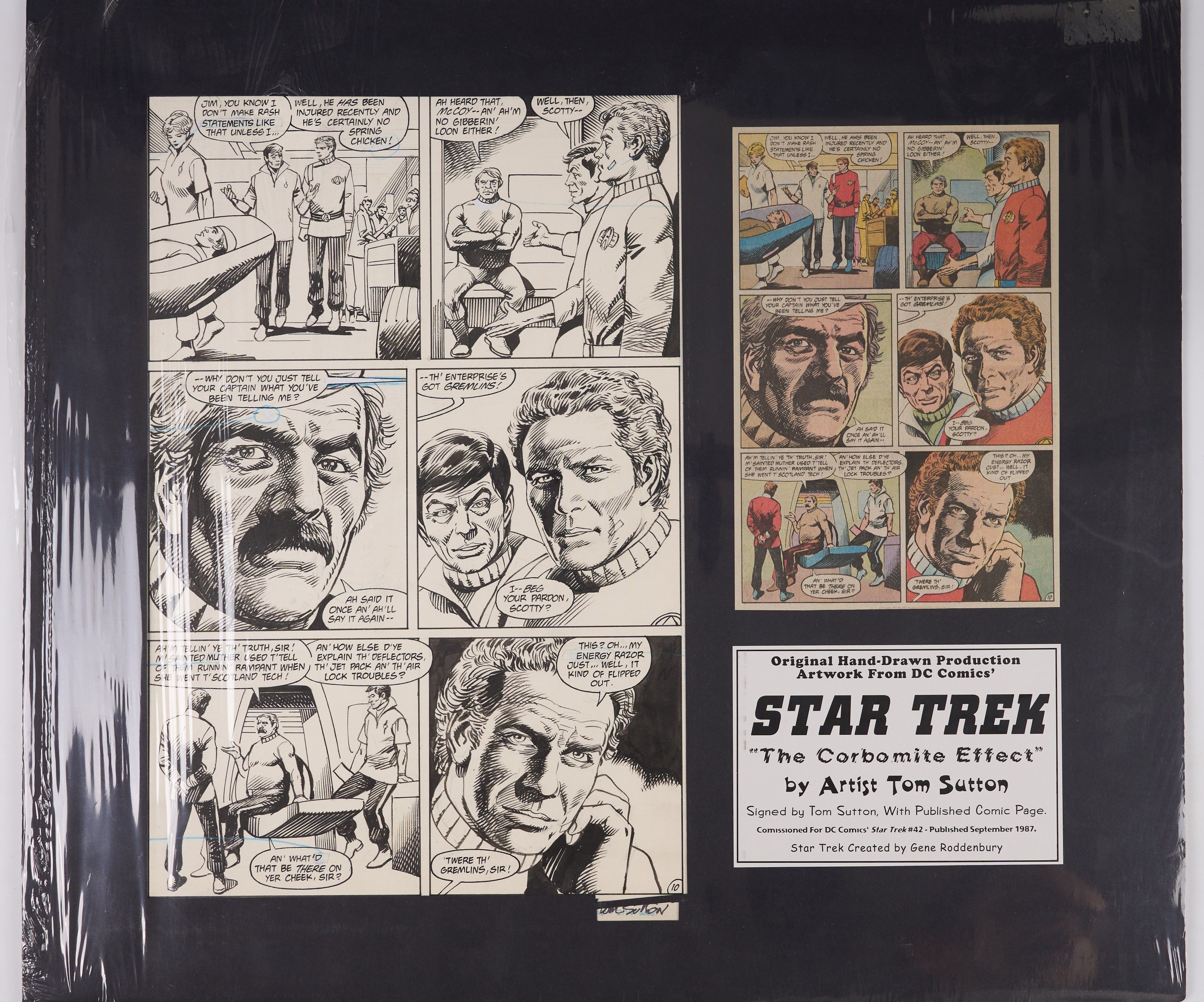 Tom Sutton Star Trek #42 Page 10 Original Ink Comic Page Signed (DC Comics, 1987)