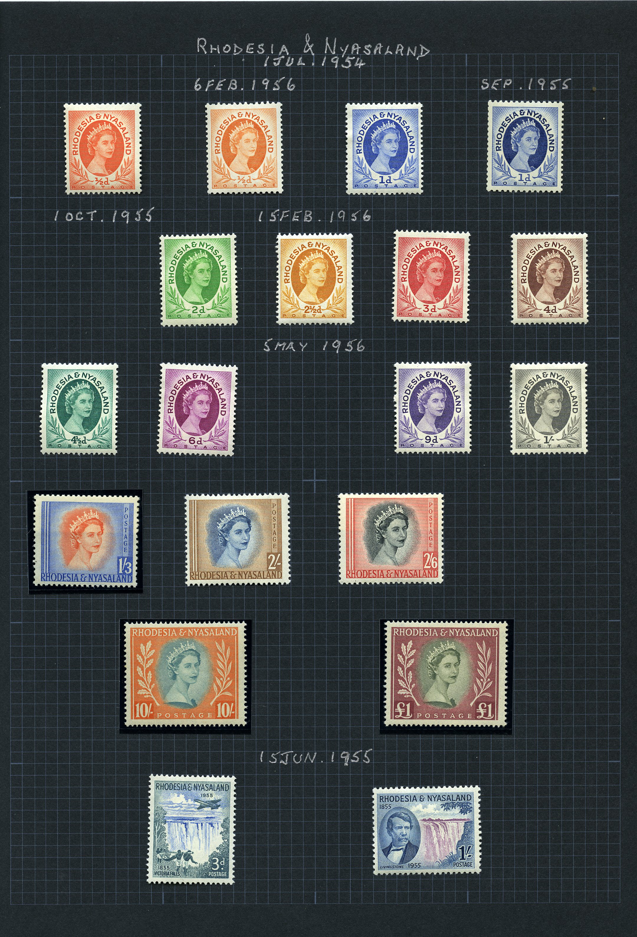 Mint on album leaves including 1954-56 to...