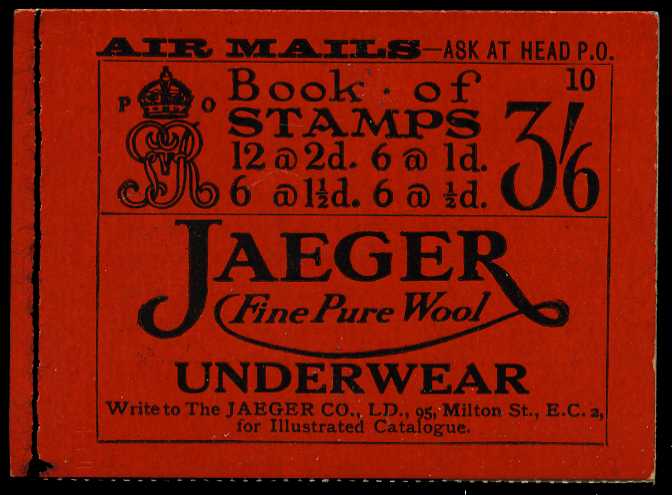 1921 (October) 3/6d booklet (#10), fresh and...