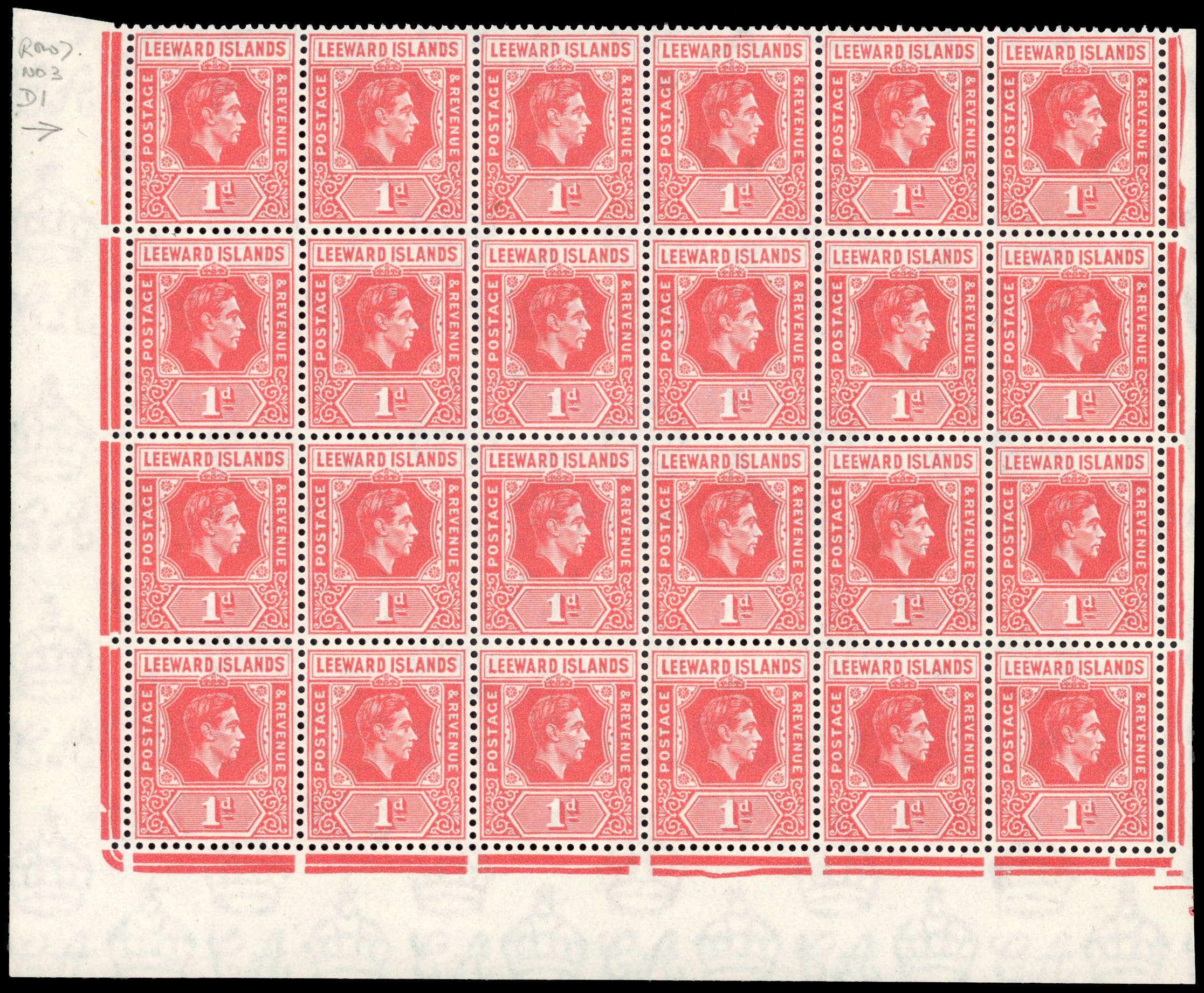 Leeward Islands SG 99da block mint