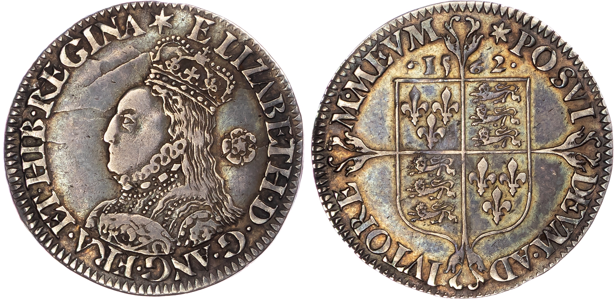 Elizabeth I (1558-1603). AR Sixpence 2.96gm.,1562. Tower (London) mm: star.