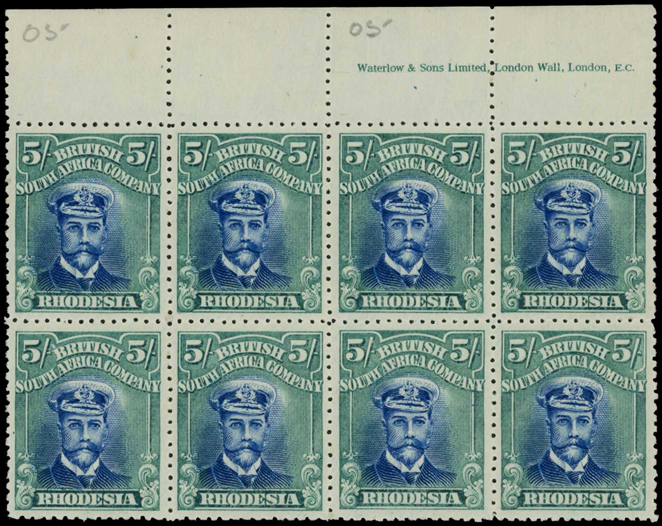 1922-3 5/- Head Die IIIB, perf 14, white...