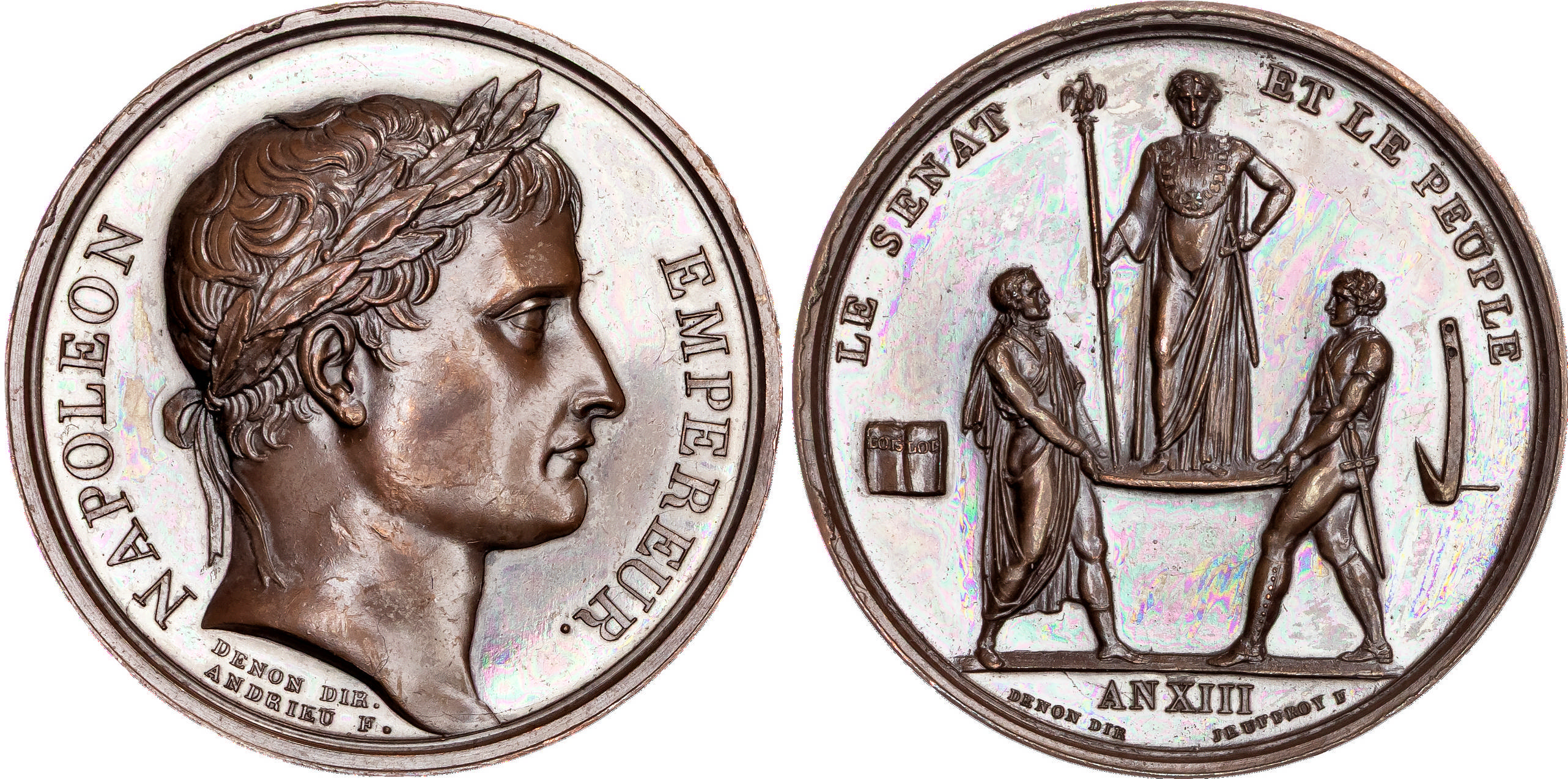 France, First Empire. Napoléon I. Napoleon's Coronation as Emperor. Æ Medal, dated year 13 = 1804.