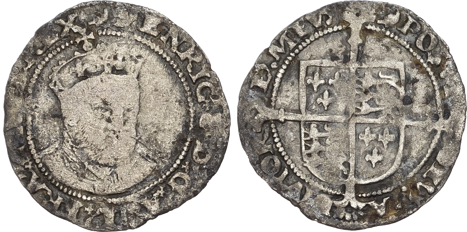 Henry VIII (1509-1547) Groat, posthumous issue under Edward VI (1547-51), Tower (London) mint, mintmark Martlet (1550-51).