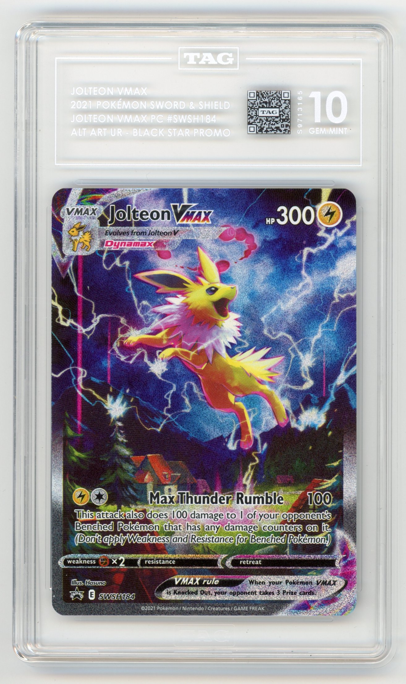 TAG 10 Jolteon VMAX #SWSH184 (2021) Black Star Promo
