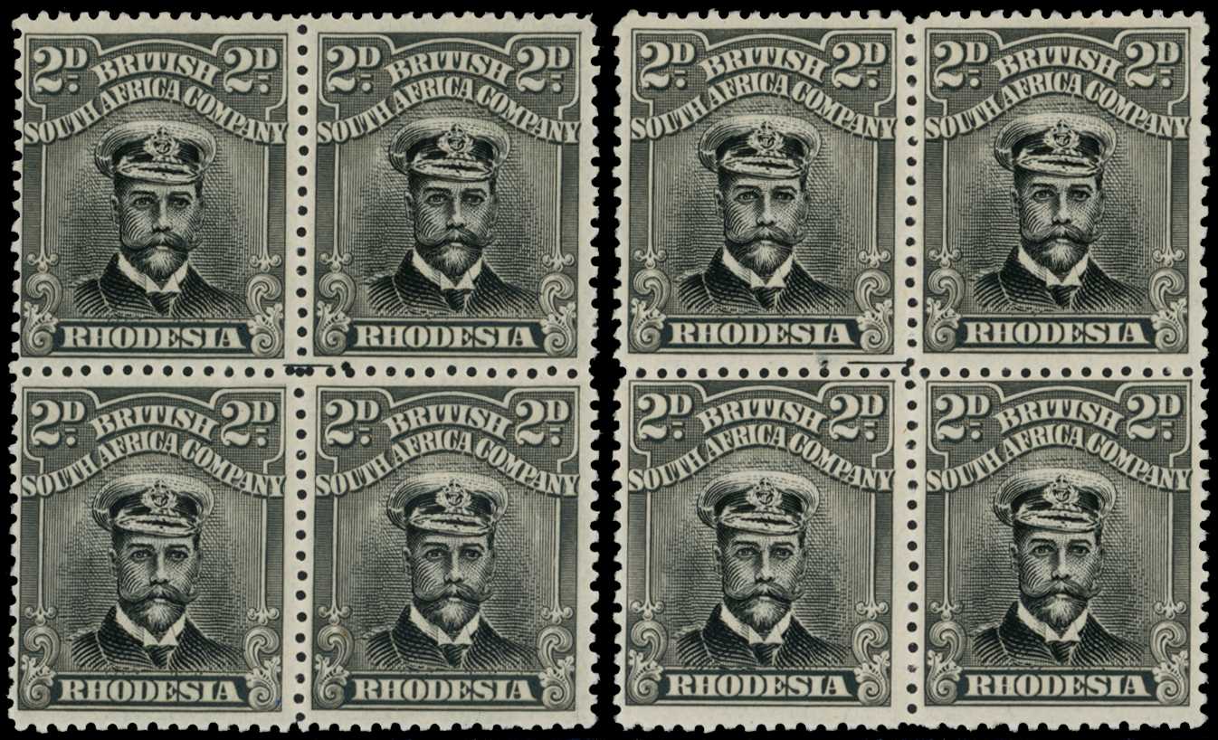 1917-20 2d Head Die IIIA, perf 14. Two blocks...