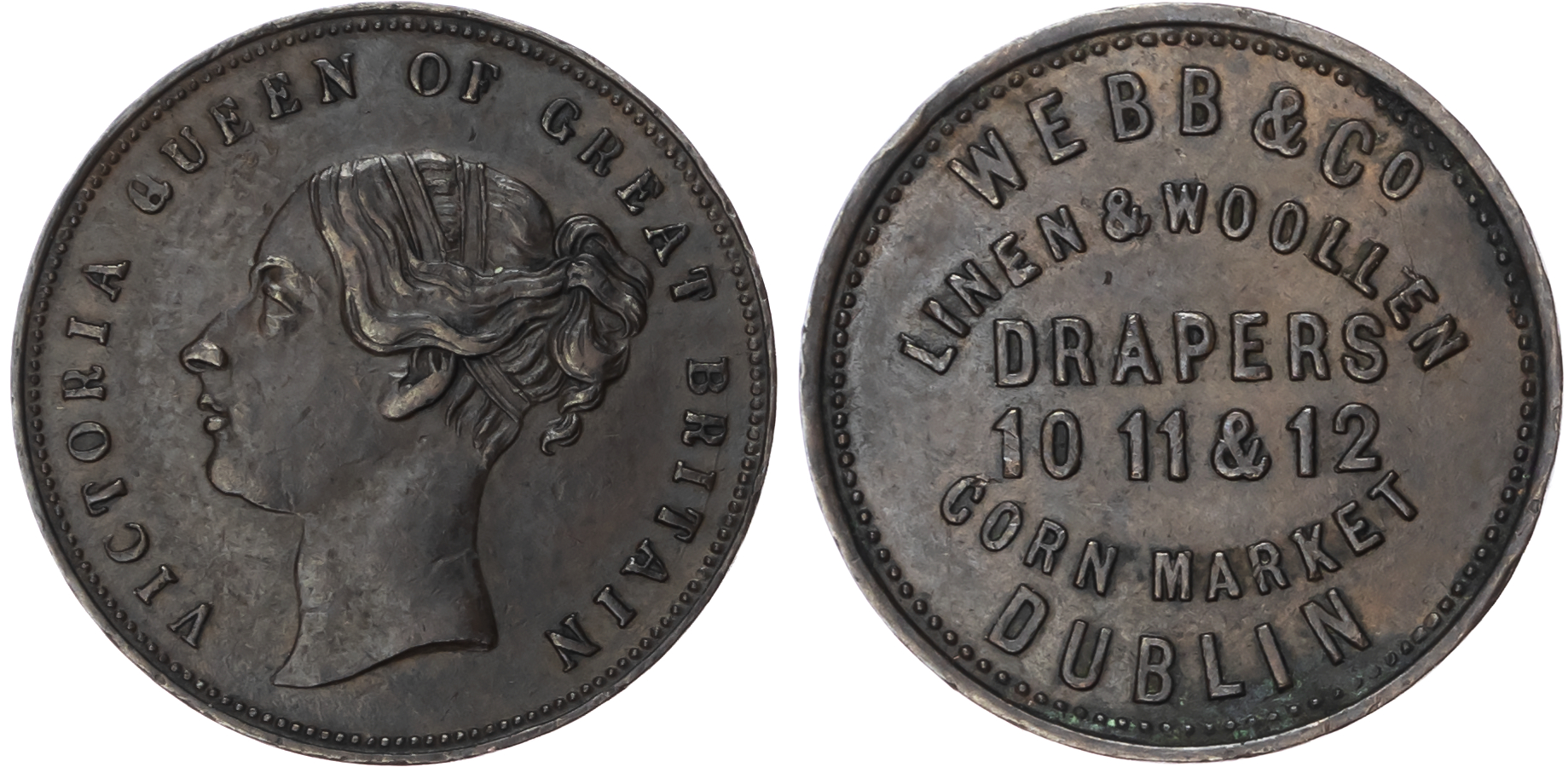 Dublin, Talty, Murphy & Co. (hosier, glover, draper, haberdasher etc) farthing (early 1850s) 21.25mm. (W 6260)…