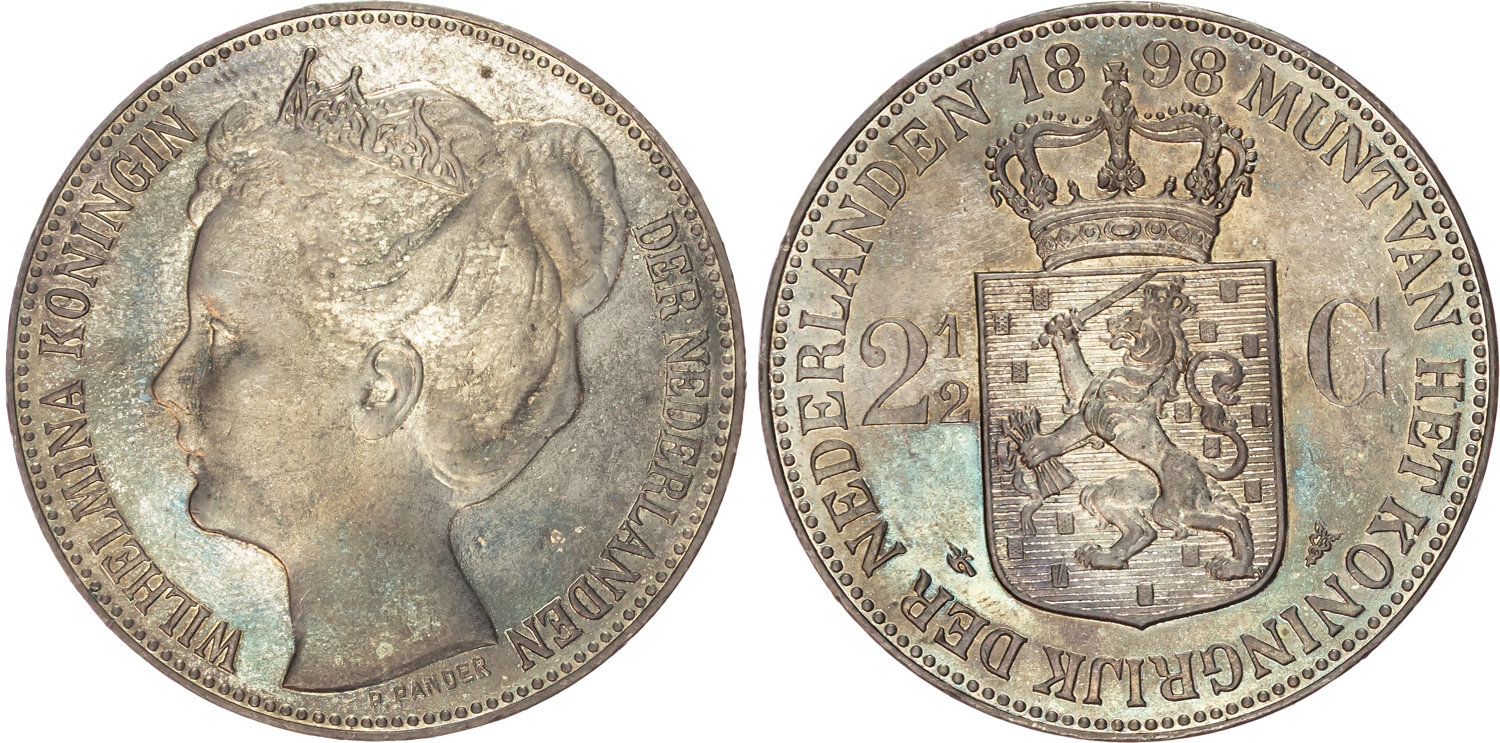 Netherlands, Wilhelmina (1890-1948), silver 2 ½ Gulden, 1898