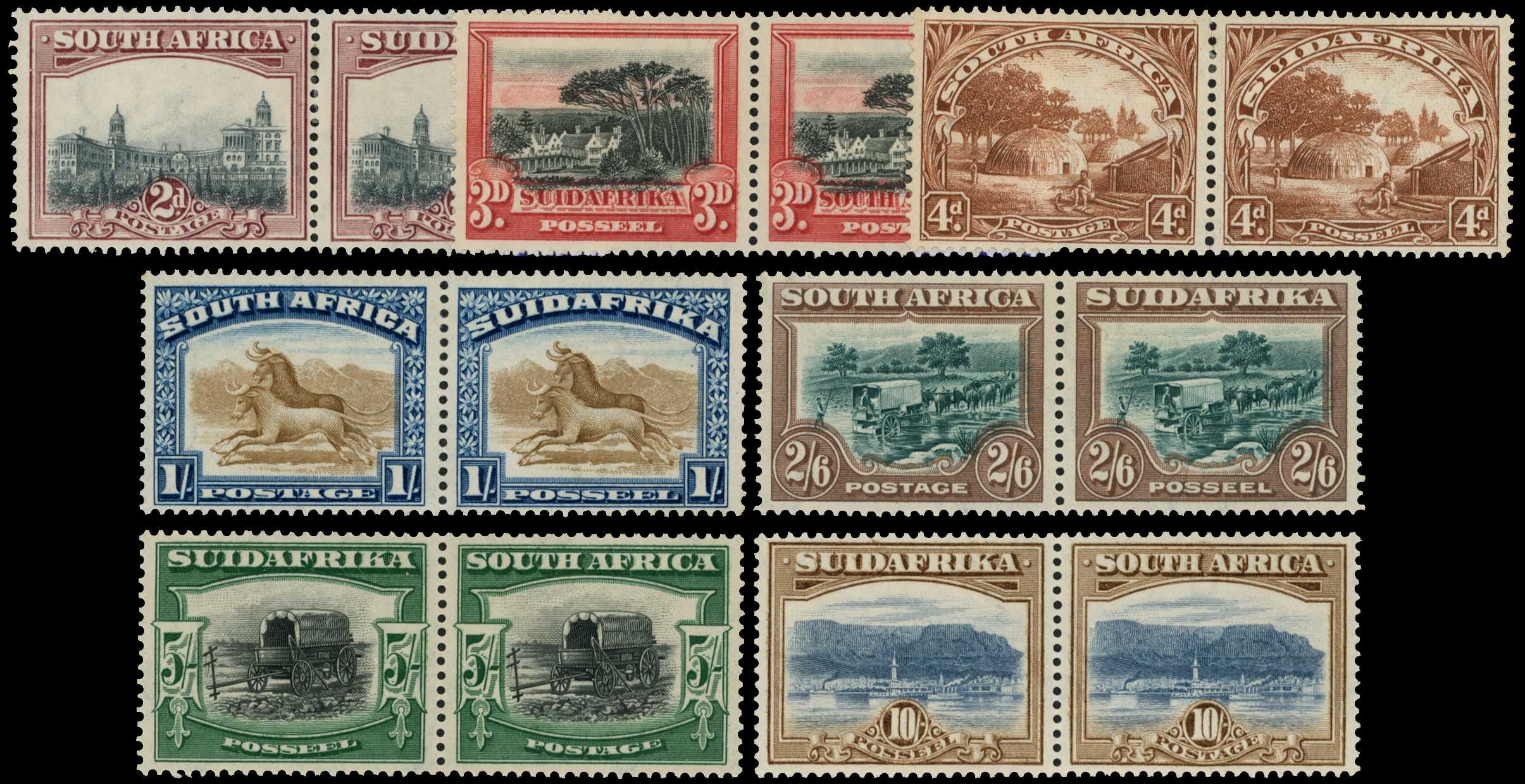 1927-30 2d to 10s, set of seven in...
