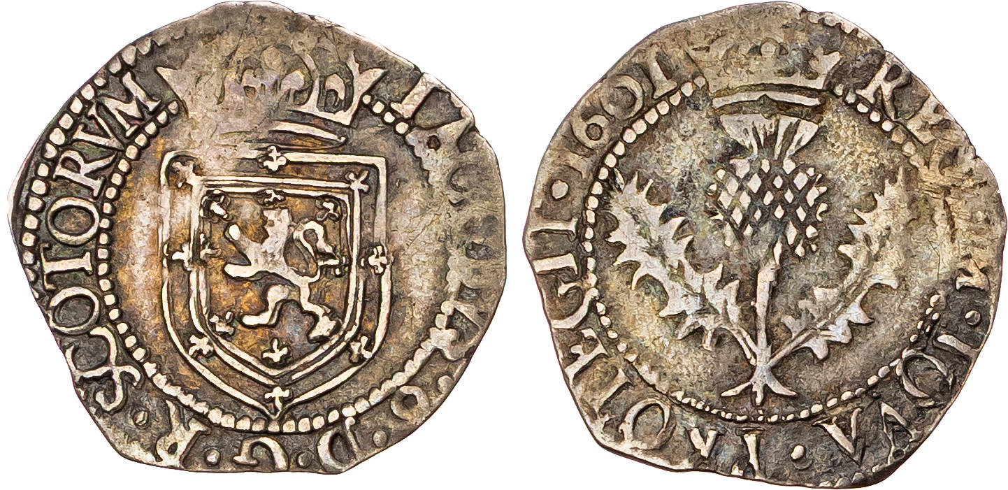 Scotland, James VI (1567-1625), AR Eighth Thistle Merk, 1601, Eighth Coinage. 
