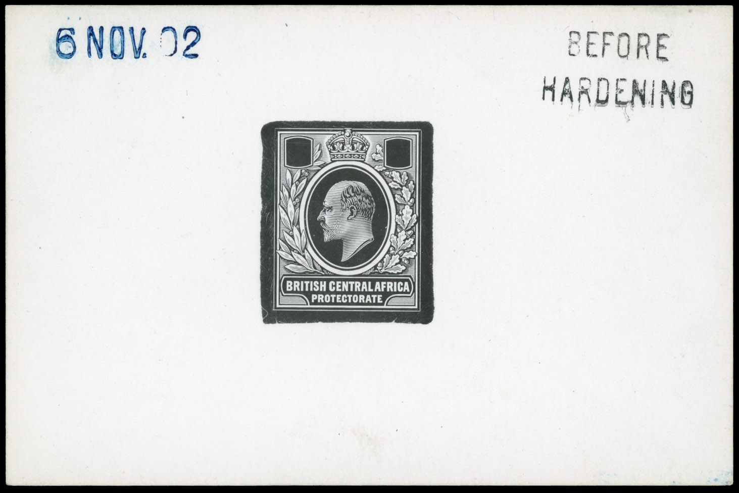 Nyasaland 1903 Master Die Proof of low-value frame