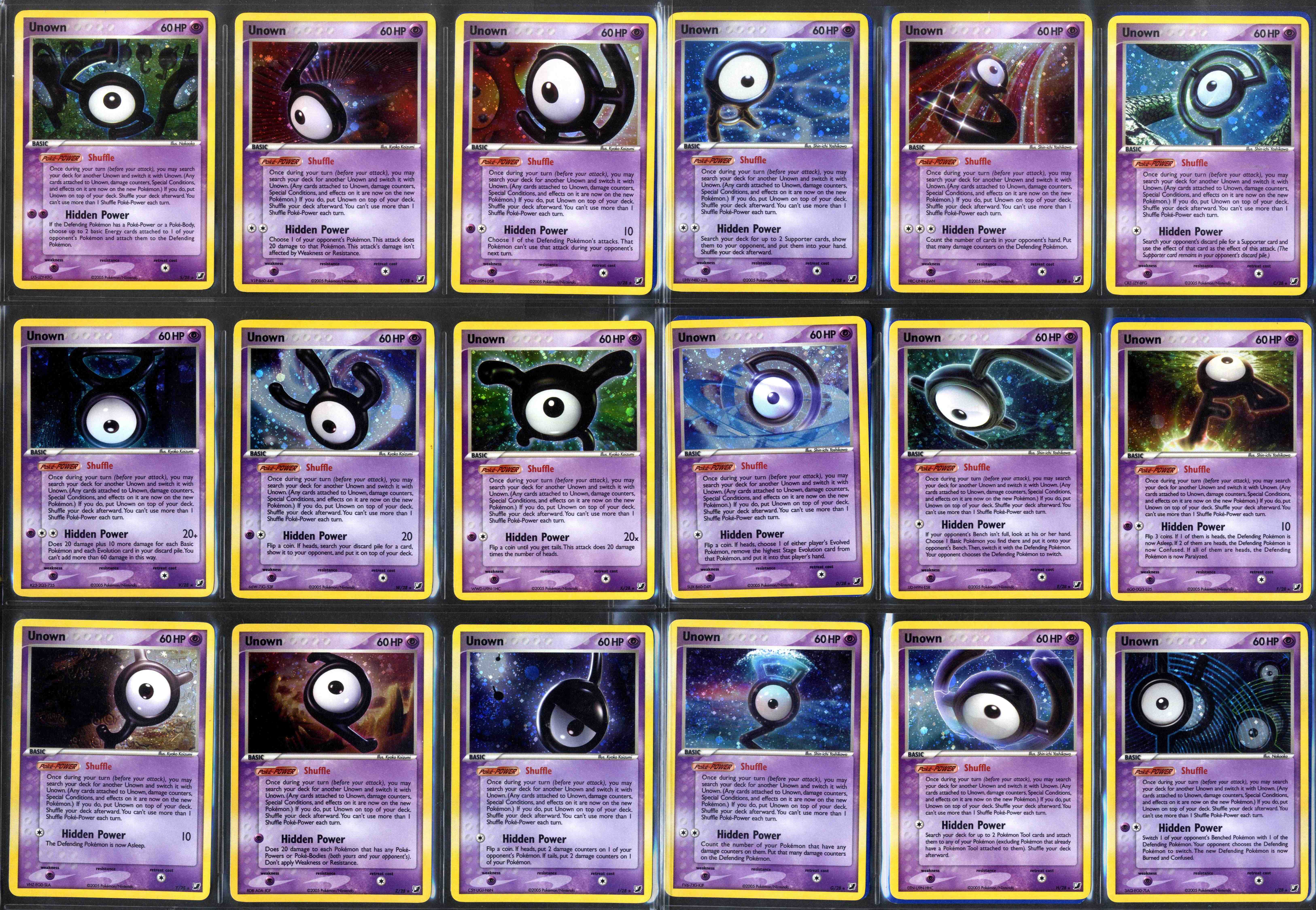 Pokémon TCG - EX Unseen Forces Unown Subset #28/28