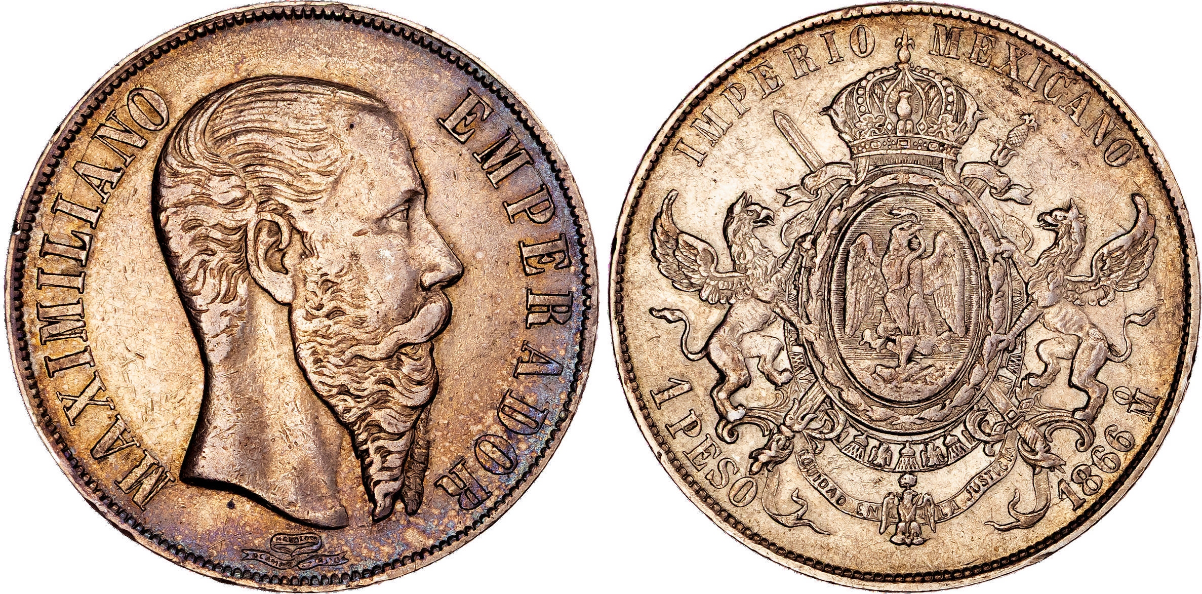 Mexico, Maximilian I (1863-1867), silver Peso, 1866