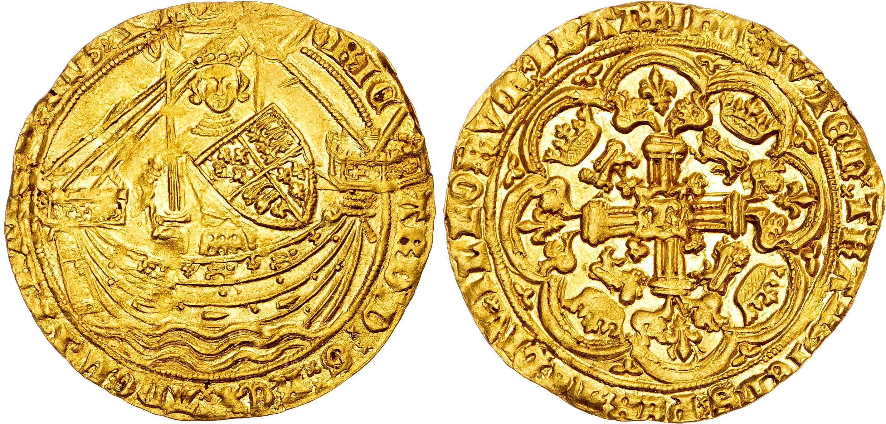 Richard II (1377-1399), AV Noble, Type Ib, Tower (London) mint, mm. cross pattée.