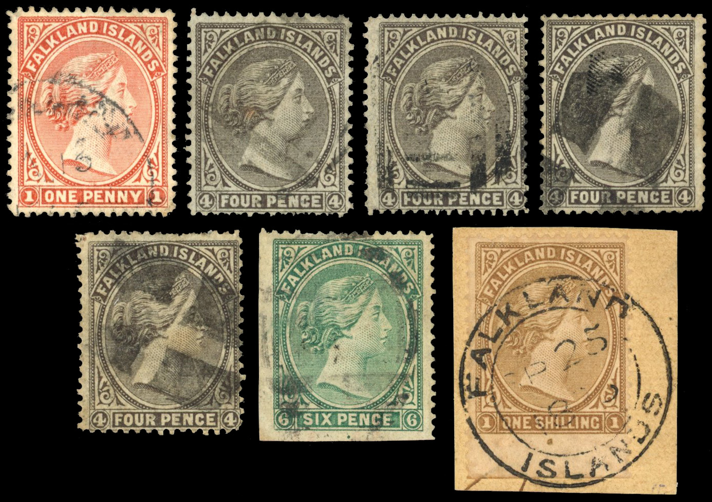 Falkland Islands SG 1-4 group used