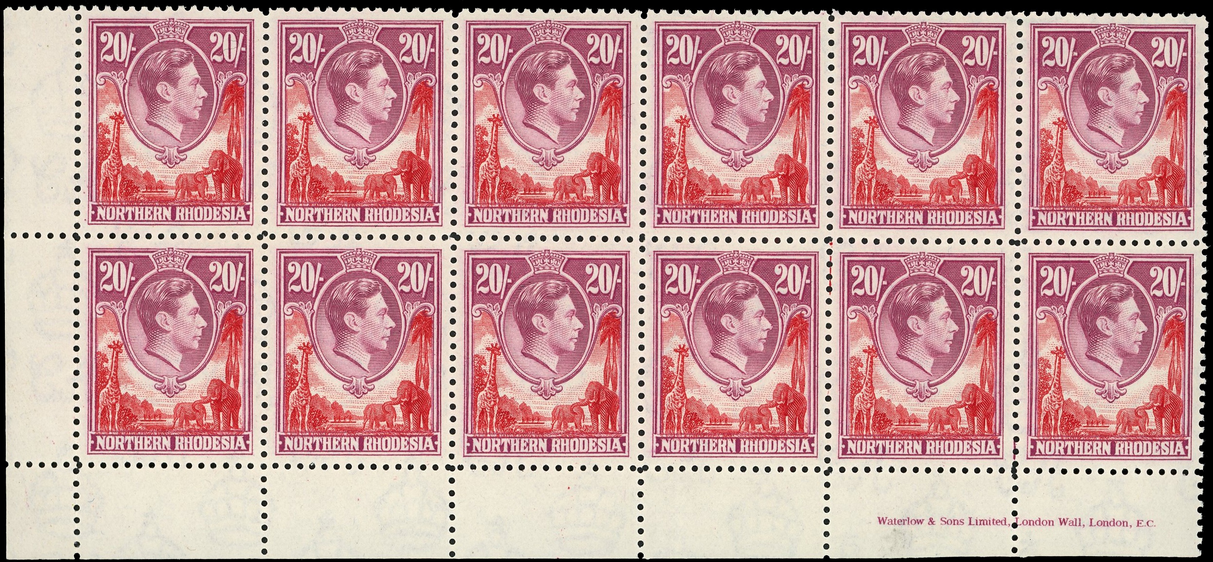 Northern Rhodesia SG 45 imprint block mint