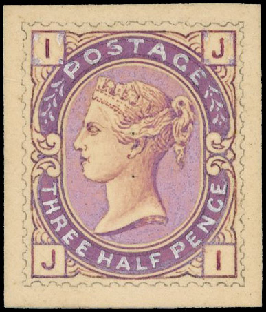 1880 1½d Hand Painted Essay. Superb example produced by DLR for the proposed 1880 issue, painted on card (24x28mm) in pi…