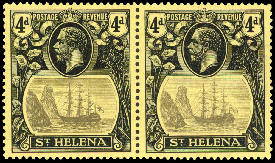 St Helena SG 92b pair mint