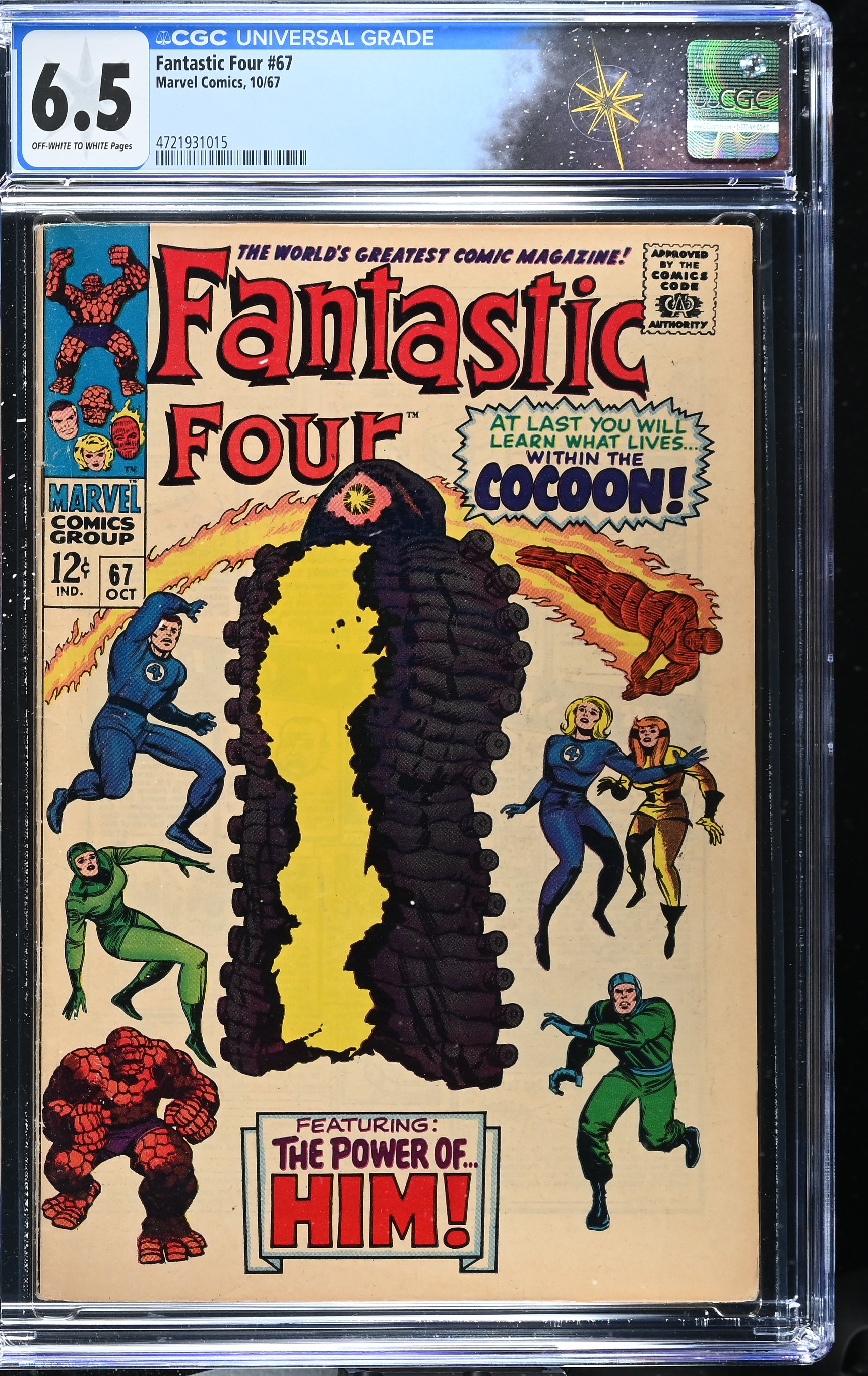 Fantastic Four #67 CGC 6.5 Origin and 1st Cameo Appearance of HIM (Warlock) (Marvel Comics, 1967) Off-White to White Pages