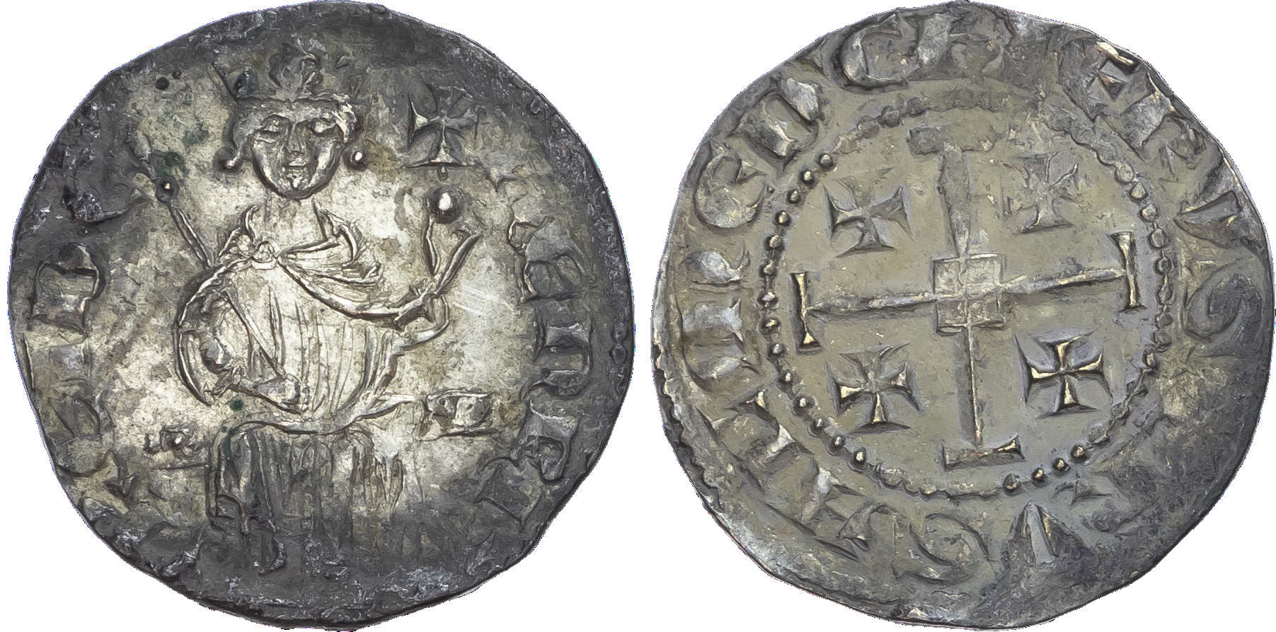 Cyprus, Crusaders, Lusignan Kingdom, Henry II (1285‑1324), silver Gros and Half Gros (2).