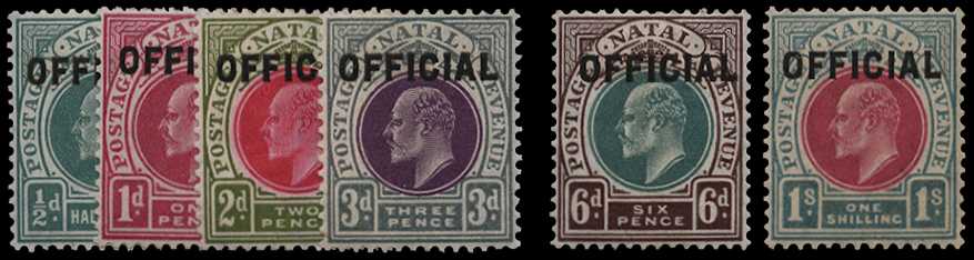 Officials: 1904 ½d to 1s carmine and blue, 1s lightly toned, large part o.g. SG O1/6,...