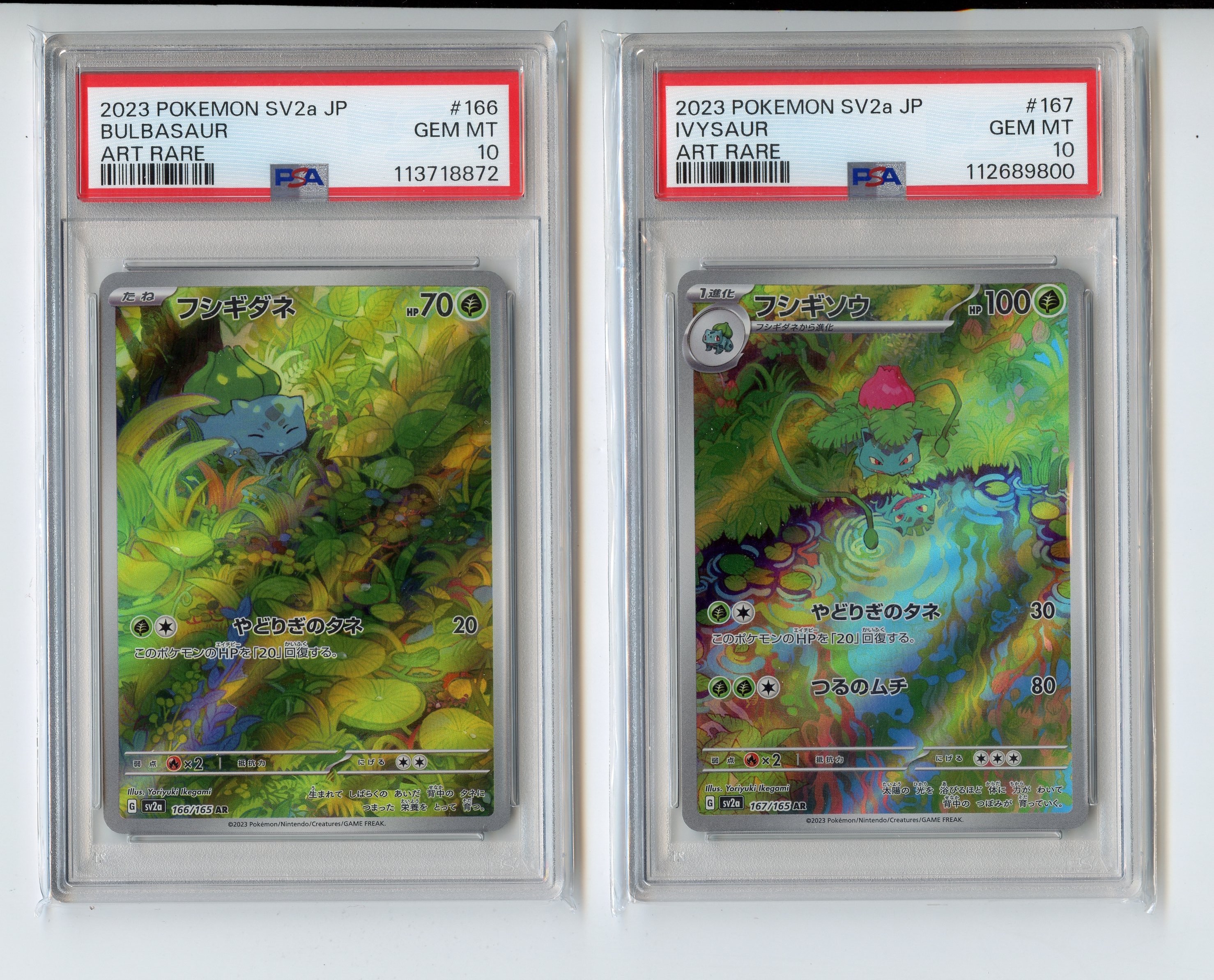 PSA 10 Bulbasaur #166 // Ivysaur #167 - SV2a (JP.)