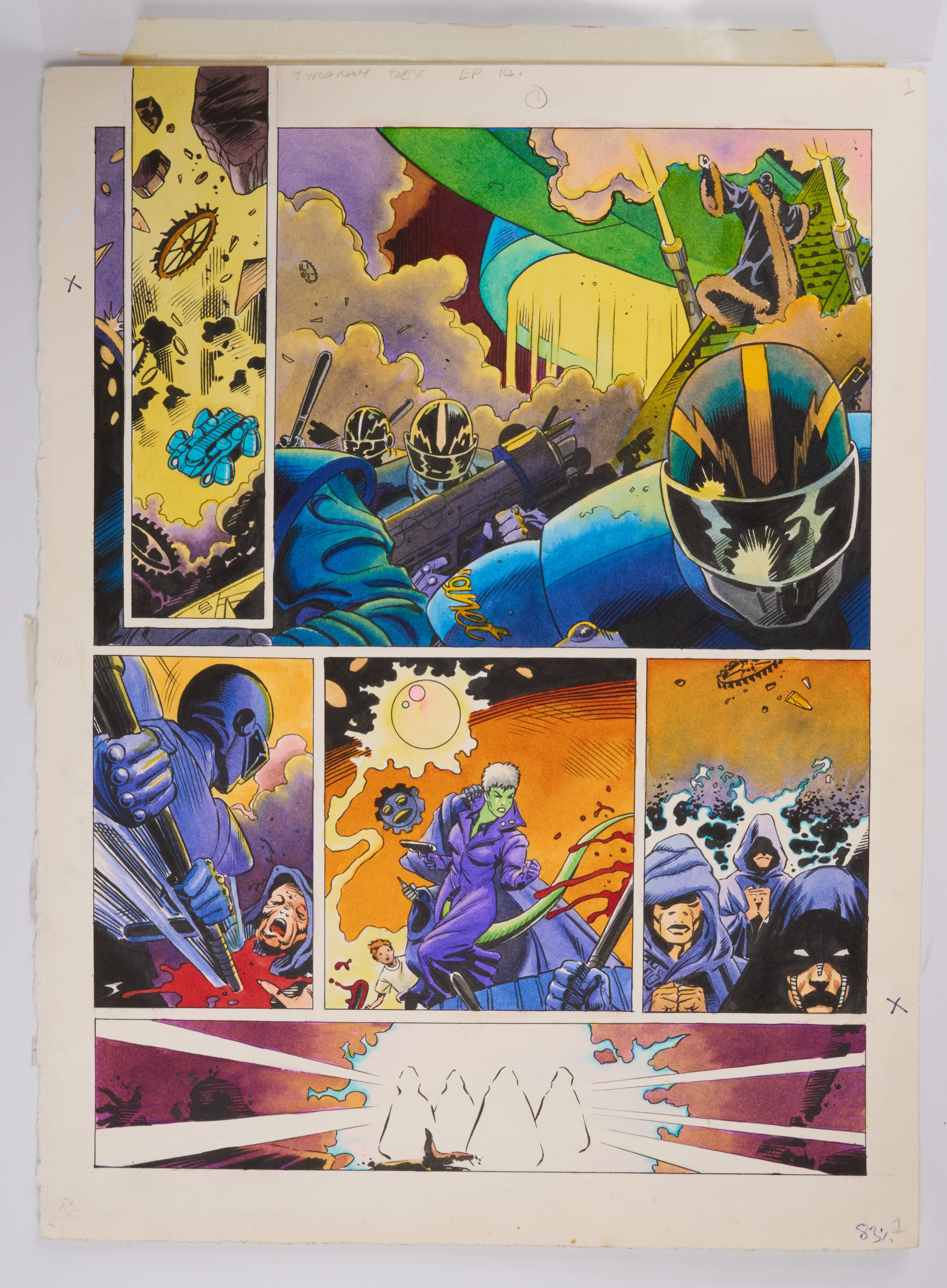 Richard Elson & Paul Marshall 2000 AD Prog #878 Deus Ex Machina Book 2 Colour Story Pages (Fleetway, 1994) Total 5