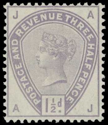 1883 1½d (AJ) perforated colour trial in...