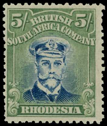 1918-21 5/- Head Die IIIB, perf 14, toned...